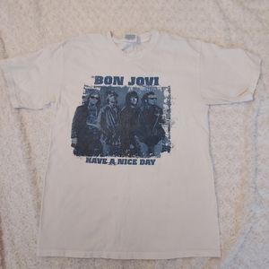 Vintage Bon Jovi Rock Concert T-Shirt "Have a Nice Day" World Tour 2005-06